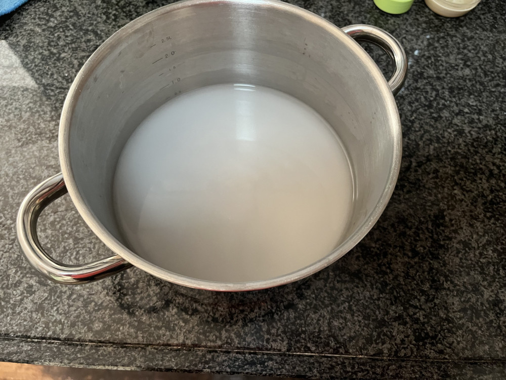 Baking soda in pan