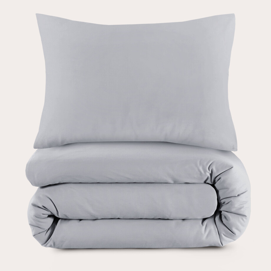 NOUS Kids katoenen dekbedovertrek kinderbed lichtgrijs (120x150 cm) afbeelding 