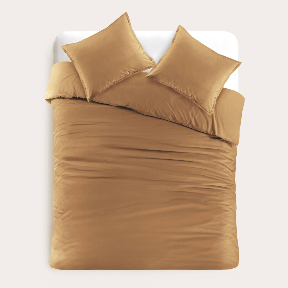 Studio LIVIT perkal katoenen dekbedovertrek lits-jumeaux goudgeel (240x220 cm) afbeelding 