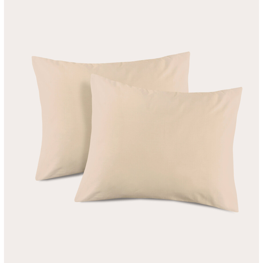 NOUS Living katoenen kussensloop beige (60x70 cm cm) afbeelding 