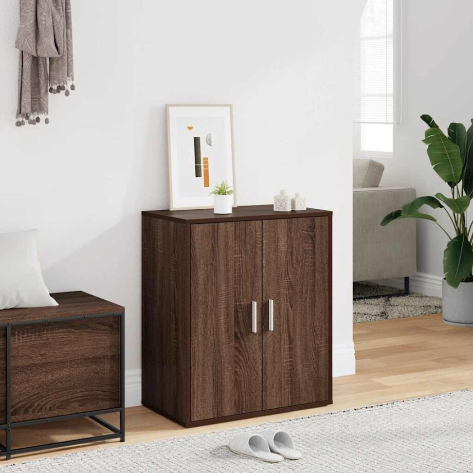 vidaXL Schoenenkast 60x35x70 cm bewerkt hout bruin eikenkleur afbeelding 1