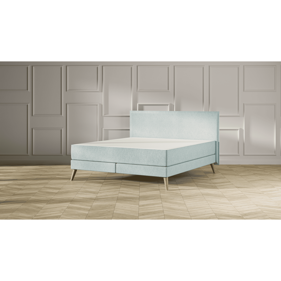 Emma Signature Boxspring Bed 180x200 - Mint - Effen Hoofdbord - Beukenhout Pootjes Emma Signature Boxspring Bed 180x200 - Mint - Effen Hoofdbord - Beukenhout Pootjes afbeelding