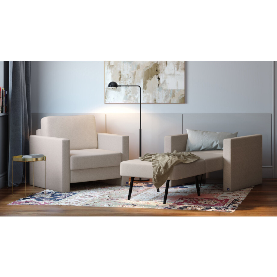 BRUNO slaapstoel 70cm in beige | praktisch formaat | stevig massief hout & boxspringcomfort BRUNO slaapstoel 70cm in beige | praktisch formaat | stevig massief hout & boxspringcomfort afbeelding 1