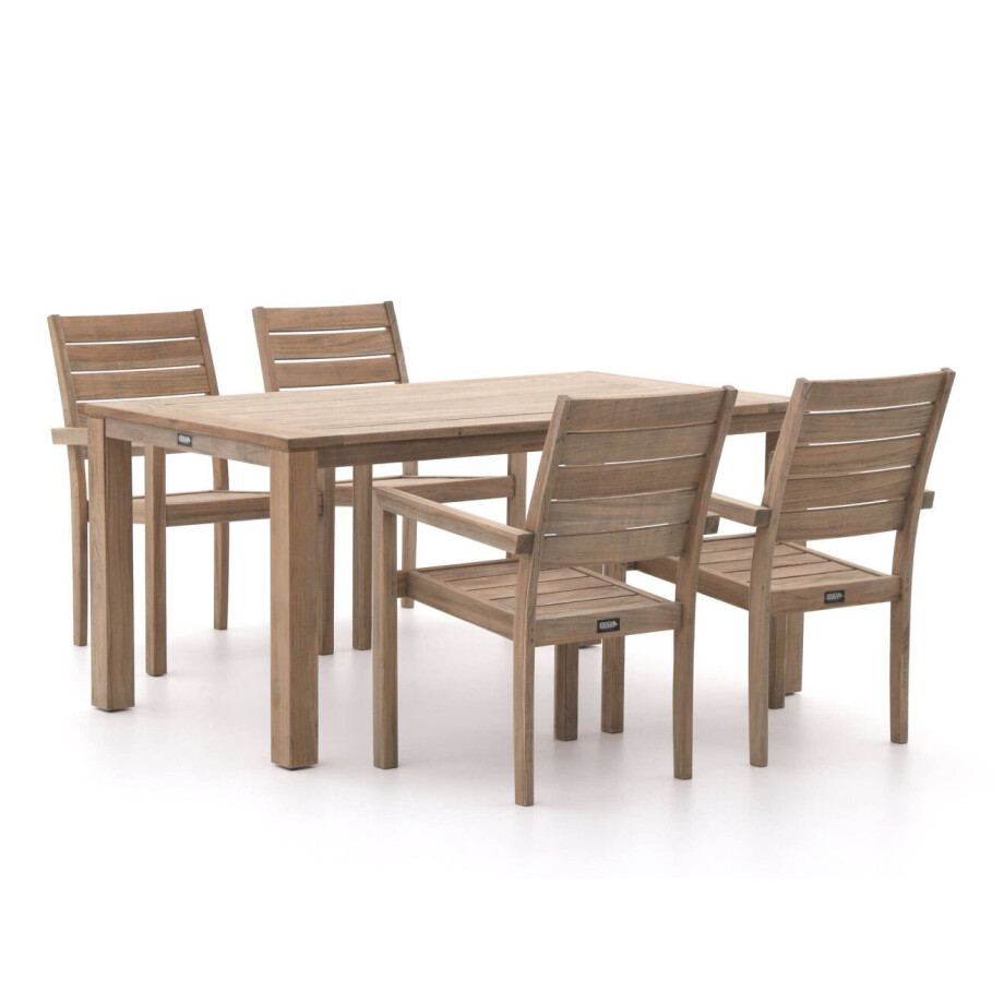 ROUGH-S dining tuinset 160cm 5-delig stapelbaar - Laagste prijsgarantie! afbeelding 1