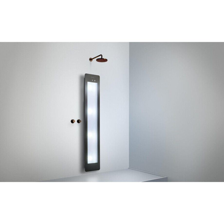 Sunshower Round Plus L infrarood + UV licht opbouw incl. Wandbeugel 185x33x12cm full body Black L0600-L0102-SML0700 afbeelding 1