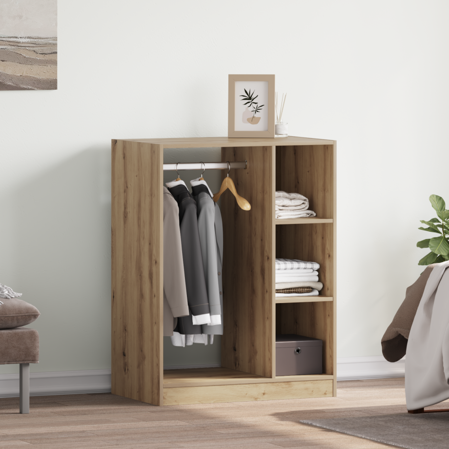 vidaXL Kledingkast met plank met opslag artisanaal eikenkleurig 77 x 48 x 102 cm afbeelding 1