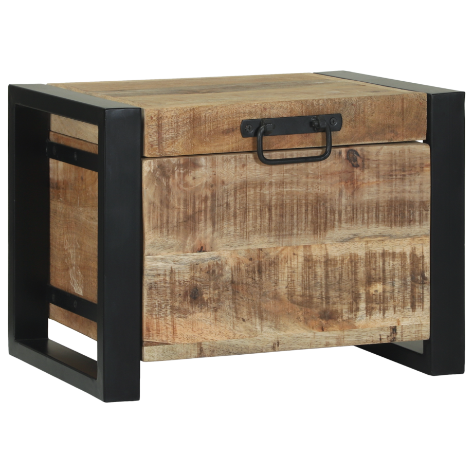 vidaXL Opslagkisten 40x30x30cm van Massief Mangohout en Metaal afbeelding 1