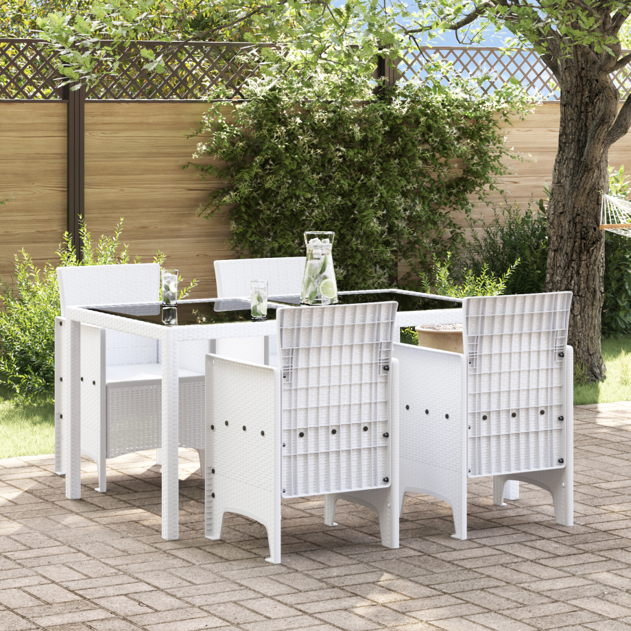 vidaXL Tuinmeubelen 4 st Wit Poly Rattan afbeelding 1