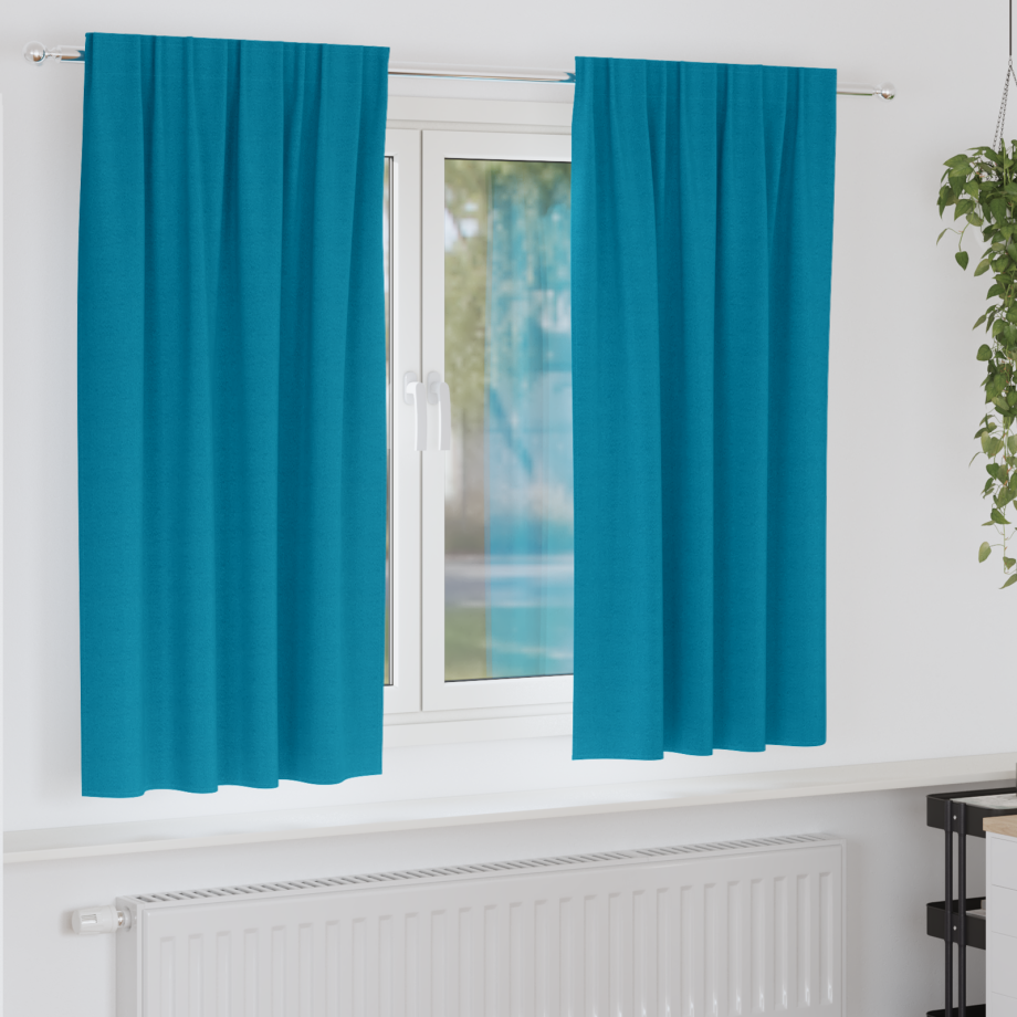 vidaXL Verduisterende gordijnen 2 pcs Turquoise 175 x 140 cm Polyester afbeelding 1