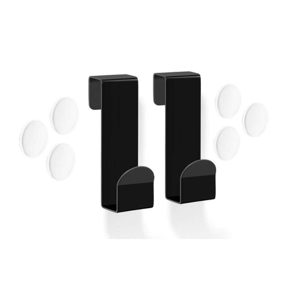 Zack MITOR Handdoekhaken - voor glazen douchewand - set van 2 - zwart 40124 afbeelding 1