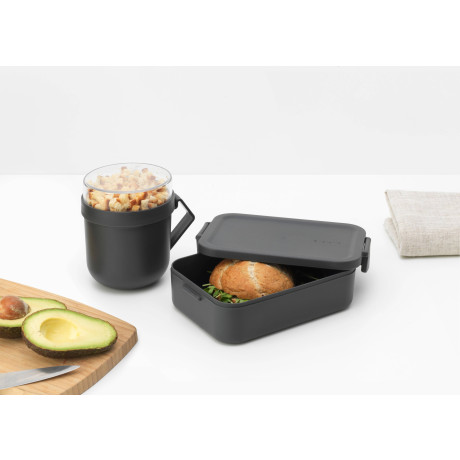 Brabantia Make & Take Lunchset - 2-delig - Kunststof - Dark Grey afbeelding2 - 1