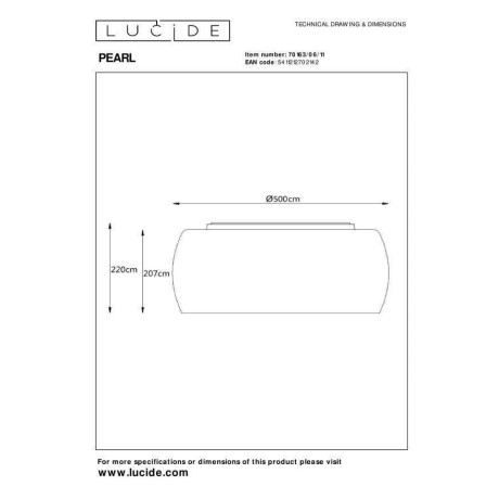 Lucide PEARL - Plafonnière - Ø 50 cm - 6xG9 - Chroom afbeelding2 - 1