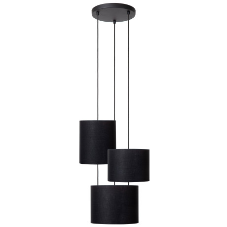 Lucide MAYA - Hanglamp - Ø 46 cm - 3xE27 - Zwart afbeelding2 - 1