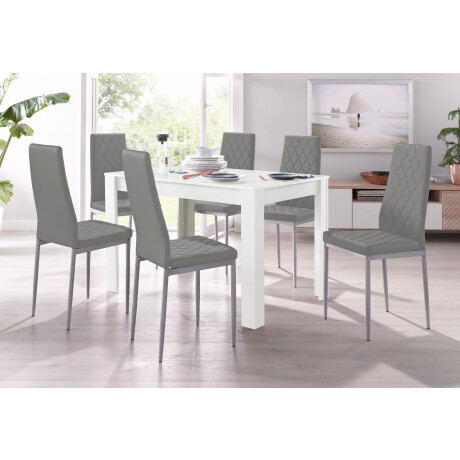 INOSIGN Eethoek Lynn + Brooke Tafel 120 cm, 4 stoelen in lederlook (set, 5-delig - 5-delig - 5 stuks) afbeelding2 - 1