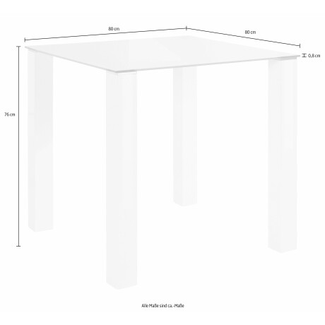 INOSIGN Eethoek met glazen tafel, breedte 80 cm (set, 5-delig) afbeelding2 - 1