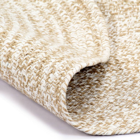 vidaXL Vloerkleed handgemaakt 120 cm jute wit en naturel afbeelding2 - 1