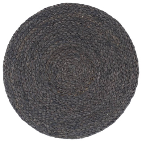 vidaXL Placemats 4 st rond 38 cm jute donkergrijs afbeelding2 - 1