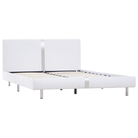 vidaXL Bedframe zonder matras 135x190 cm kunstleer wit afbeelding2 - 1