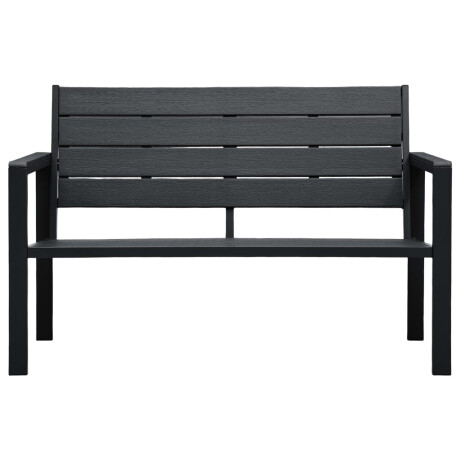 vidaXL Tuinbank hout-look 120 cm HDPE zwart afbeelding2 - 1