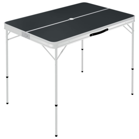 vidaXL Campingtafel inklapbaar met 2 banken aluminium grijs afbeelding2 - 1