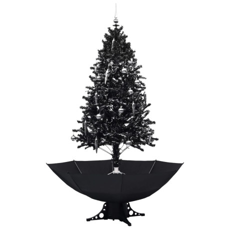 vidaXL Kerstboom sneeuwend met paraplubasis 190 cm PVC zwart afbeelding2 - 1