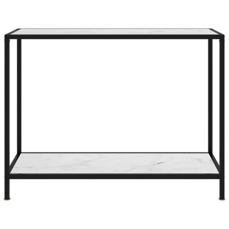 vidaXL Wandtafel 100x35x75 cm gehard glas wit afbeelding2 - 1