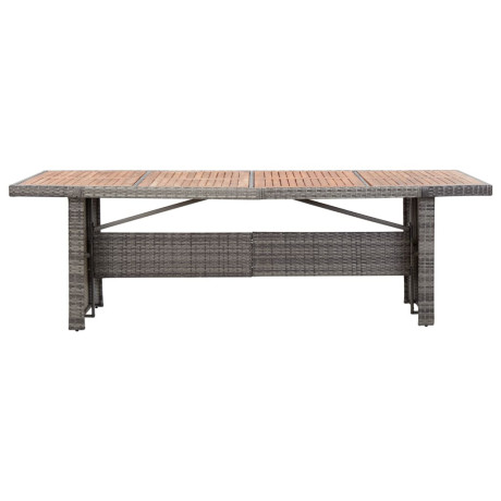 vidaXL Tuintafel 240x90x74 cm poly rattan en massief acaciahout afbeelding2 - 1