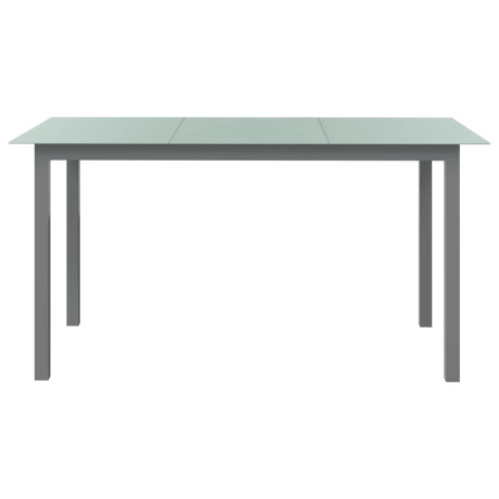 vidaXL Tuintafel 150x90x74 cm aluminium en glas lichtgrijs afbeelding2 - 1