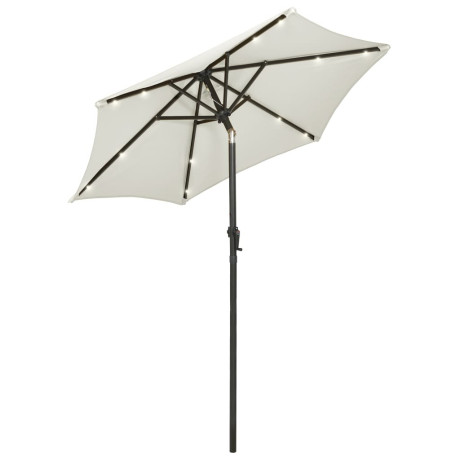 vidaXL Parasol met LED-verlichting 200x211 cm aluminium zandkleurig afbeelding2 - 1