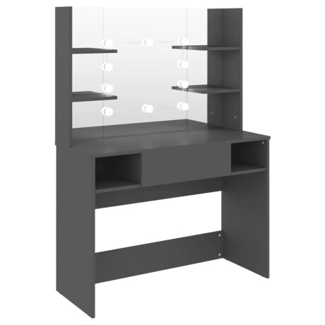 vidaXL Kaptafel met LED-verlichting 100x40x135 cm MDF grijs afbeelding2 - 1