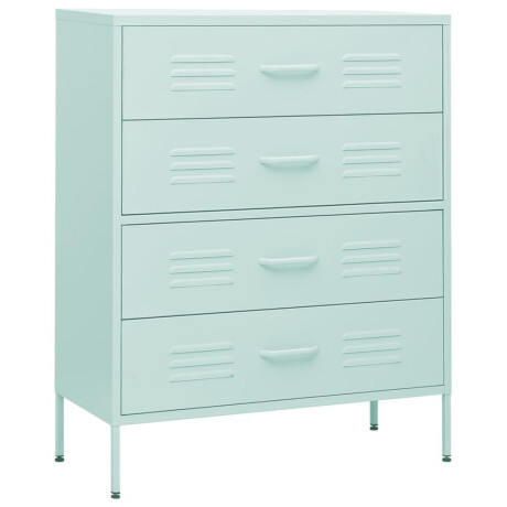vidaXL Ladekast 80x35x101,5 cm staal mintkleurig afbeelding2 - 1