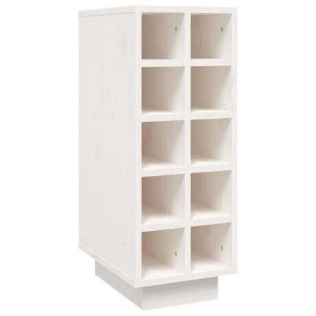 vidaXL Wijnkast 23x34x61 cm massief grenenhout wit afbeelding2 - 1