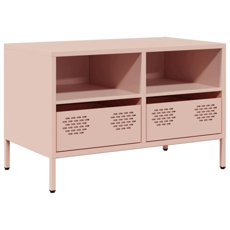 vidaXL Tv-meubel 68x39x43,5 cm koudgewalst staal roze afbeelding2 - 1