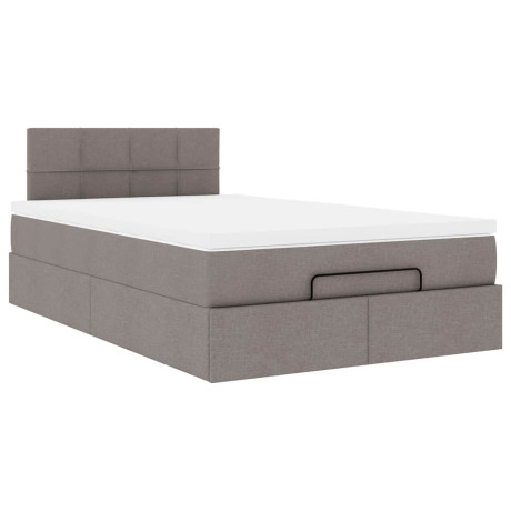 vidaXL Bedframe met matras 120x200cm stof taupe afbeelding2 - 1