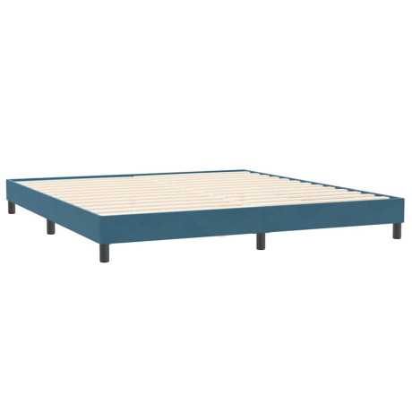 vidaXL Bedframe zonder matras 200x220 cm fluweel donkerblauw afbeelding2 - 1