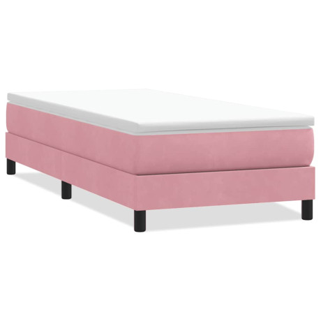 vidaXL Boxspring zonder matras fluweel roze 80x210 cm afbeelding2 - 1