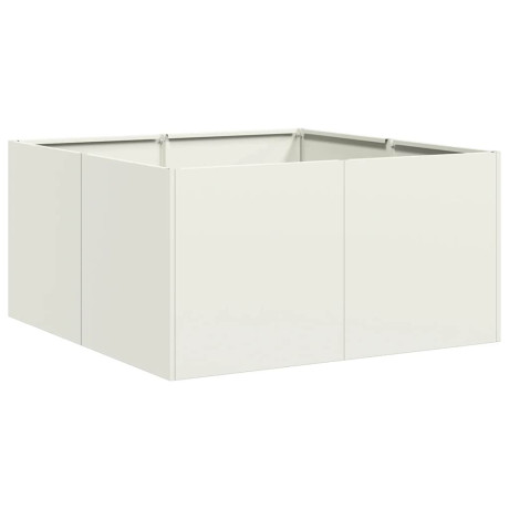 vidaXL Plantenbak 80x80x40 cm koudgewalst staal wit afbeelding2 - 1