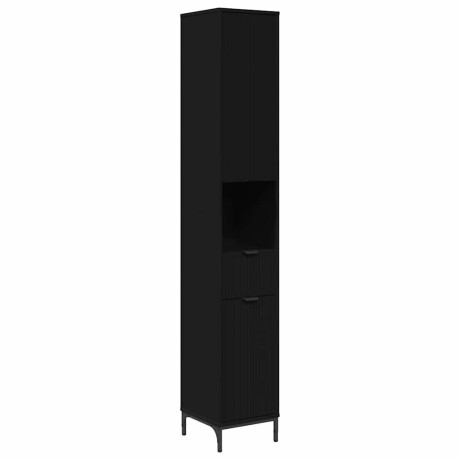 vidaXL Hoge badkamerkast Zwart 31.5 x 33 x 190 cm Bewerkt hout afbeelding2 - 1