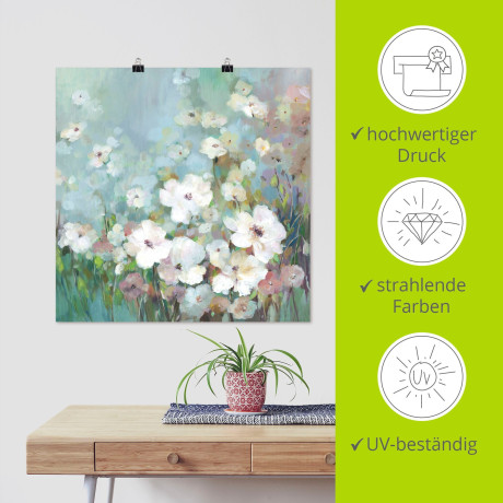 Artland Artprint Veld bloementuin als artprint op linnen, poster in verschillende formaten maten afbeelding2 - 1