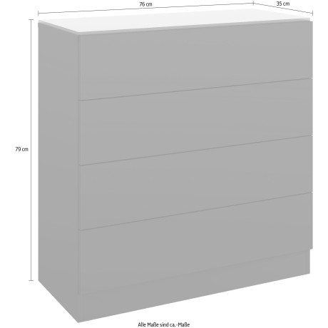 borchardt Möbel Kast Vaasa Breedte 76 cm, bovenblad van glas afbeelding2 - 1