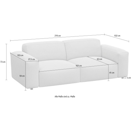 FLEXLUX 2,5-zitsbank Lucera Sofa modern & aansluitend, designbank afbeelding2 - 1