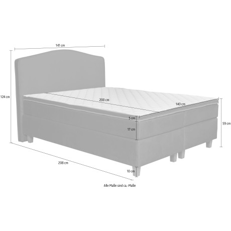 INOSIGN Boxspring Jalma Poten van massief berkenhout, incl. topmatras afbeelding2 - 1