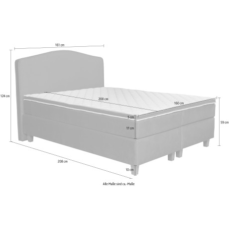 INOSIGN Boxspring Jalma Poten van massief berkenhout, incl. topmatras afbeelding2 - 1