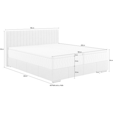 INOSIGN Boxspring Thor met bedbodem, incl. matras, topverkoper Topmatras en sierkussen, in verschillende hardheden beschikbaar afbeelding2 - 1