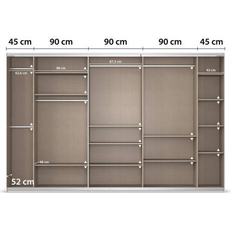 rauch Schuifdeurkast Kledingkasten kast garderobe AGORDO met glazen front doordachte binnenuitrusting, in 4 breedtes en 2 hoogtes made in germany afbeelding2 - 1