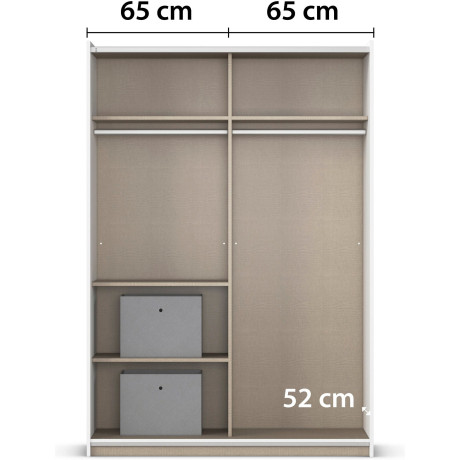 rauch Zweefdeurkast Reflect inclusief praktische binneninrichting met 2 stoffen dozen made in germany afbeelding2 - 1