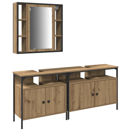 vidaXL 3-delige Kaptafel Set Artisan Eiken Hout afbeelding2 - 1