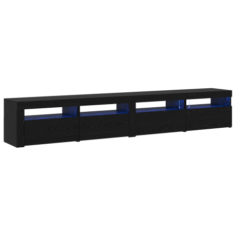 vidaXL 3-delige TV-kastenset met LED-verlichting in zwart eiken engineered hout afbeelding2 - 1