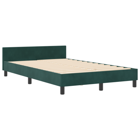 vidaXL Bedframe fluweel donkergroen 120x200 cm afbeelding2 - 1