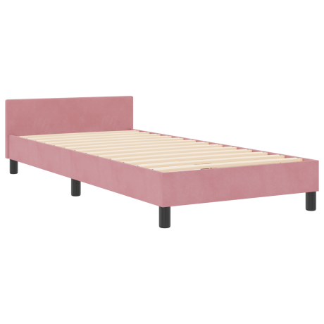 vidaXL Bedframe fluweel roze 100x200 cm afbeelding2 - 1